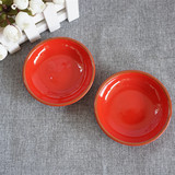 【特卖】陶瓷调味碟 4寸家用酱油碟调料碟酱料碗小碟子 红色喜庆
