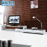 现代简约电视柜 钢化玻璃电视机柜 黑白色烤漆地柜矮柜窄柜