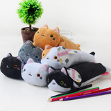 日本三英会社团子猫可爱豆沙猫咪沙包猫毛绒笔袋化妆袋收纳笔袋