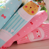猫咪蝴蝶结系列 纯棉斜纹布料 宝宝布 婴儿床品布料 卡通印花棉布