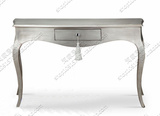欧式现代风格实木雕花玄关桌子新古典银色带抽屉门厅玄关桌定制