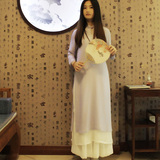 古琴长袍中式中国风汉服唐装禅服茶人服居士服单件双层面料连衣裙