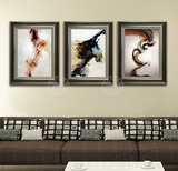 抽象客厅装饰画 现代简约挂画餐厅壁画沙发背景墙三联画有框 炫舞