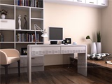 书桌简约白色钢琴烤漆小户型现代写字台家用台式办公电脑桌可定制