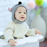 BFDVB宝宝老鼠针织毛线帽韩版儿童套头帽秋冬婴儿男女童帽子可爱