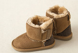 童鞋 冬季0.5-2岁男女童日系原单软底防滑拼接加绒低筒雪地靴Z006