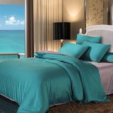 欧美外贸纯色四件套60支贡缎素色床笠被套床单定做QUEENSIZE尺寸