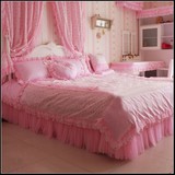 公主床品：韩式床罩床群粉色甜美公主爱的嫁衣 三/四件套