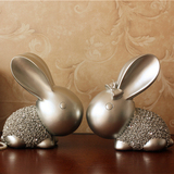 【新】欧式情侣兔子摆件 书房摆设家居饰品创意结婚礼物生日礼品