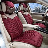美代子高档汽车坐垫 冬季仿羊毛短坐垫 毛绒保暖坐垫 舒适易打理