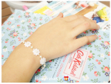 【原创设计】白色蕾丝花珍珠手链女 精致甜美日韩植物气质腕带款