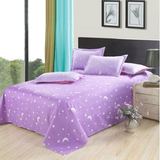 时尚家纺纯棉单人双人床单单件紫色星月浪漫被罩枕套1床单单人