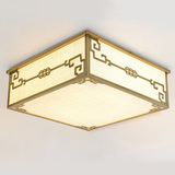 中国风正方型吸顶灯 现代中式纯铜灯客厅卧室吸顶灯田园复古灯具