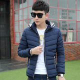 棉衣男青少年外套短款保暖加厚修身连帽学生韩版冬季修身保暖棉袄