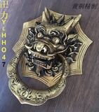 仿古中式纯铜装饰兽头/古典大门龙头拉手/仿古纯铜狮子头门环