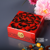复古彩绘首饰漆盒首饰盒木质带锁木质中国古典手工漆器首饰盒包邮
