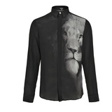 Versace 范思哲Versus男士狮子头图案长袖衬衫 男装92663