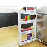 冰箱夹缝整理收纳架多功能厨房四层置物架用品节省空间调味架子