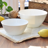 纯白色骨瓷米饭碗家用面碗简约中式汤碗陶瓷创意沙拉碗微波炉餐具