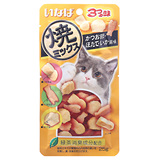 波奇网 宠物猫零食 伊纳宝鲣鱼节味扇贝味+鱿鱼味三种口味25g零食