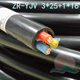 四芯纯铜阻燃ZR-YJV/VV3*25+1*16平方电力电缆 4芯三相四线硬电缆