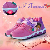 奈足女童鞋带灯鞋朵拉闪灯鞋冬季儿童运动鞋新款发光鞋超轻棉鞋