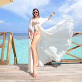 夏显瘦大摆雪纺仙女连衣裙波西米亚海边度假长裙海滩裙沙滩裙白色