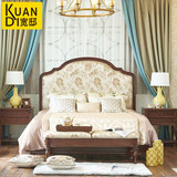 宽邸美式新古典实木床1.5米1.8双人大床布艺软包婚床卧室