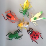 包邮 6只装昆虫总动员大号塑胶玩具模型仿真昆虫 甲虫小蜜蜂蝈蝈