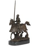 骑士雕塑马盔甲欧洲中世纪古典欧式铜雕塑工艺品创意家居饰品摆件