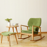 博睿欧式家具休闲椅现代简约沙发椅日式橡木摇摇椅躺椅阳台椅子
