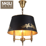 欧式花纹全铜吊灯美式工业奢华纯铜花纹灯罩吸顶灯别墅样板房灯具
