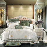 欧式奢华高档样板房床上用品多件套 白色四六八十件套家纺被套