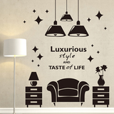 创意欧式沙发吊灯家具店铺贴家具墙贴纸贴画卧室客厅星星古老自粘