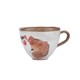 创意可爱手绘动物手机支架耐热陶瓷马克咖啡茶水杯情侣办公室杯子