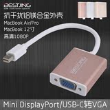 苹果电脑视频线 Mini dp to 转VGA连接显示器雷电接口转接线USB-C