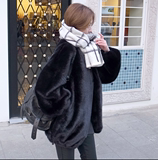 2015冬装新款日系 短款皮草大衣外套女兔毛加厚保暖简约 长袖女装