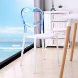 忻华 创意家具设计师椅子透明餐厅塑料椅简约休闲椅售楼处宿舍椅