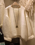 2015秋季 韩国代购东大门实拍正品简单纯色圆领宽松针织套头毛衣