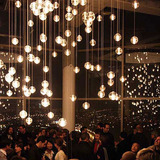 led后现代流星雨吊灯水晶球北极光餐厅玻璃球北欧宜家楼梯圆球形