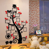 儿童照片树创意3D水晶立体墙贴纸儿童房客厅电视背景墙面装饰贴画