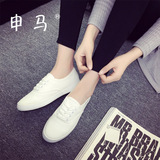 2016春季白色帆布鞋女韩版小白鞋低帮系带平底学生鞋透气休闲布鞋