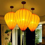 新中式餐馆茶楼布艺吊灯创意艺术客厅餐厅吧台过道东南亚仿古灯笼