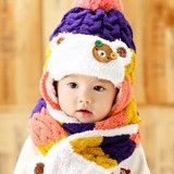 小孩冬天婴儿棉帽子01岁秋冬男女宝宝儿童婴幼儿护耳帽公主针织帽