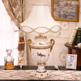 圣路堡欧式陶瓷卧室摆件 陶瓷工艺品装饰台灯 创意婚房装饰品包邮