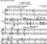 拉赫玛尼诺夫 帕格尼尼主题狂想曲op43 双钢琴谱