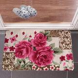 新款紫薇玫瑰花玄关进门地垫地毯鹅卵石门毯立体花阳台床边地毯