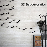 万圣节3D立体墙贴纸 公司学校搞怪万圣节派对装扮布置 立体小蝙蝠