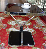 现代圆几钢化玻璃小茶几沙发角几边几不锈钢架创意方桌特价