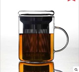 TAYOHYA多样屋正品阳光玻璃茶隔杯高硼硅耐热透明水杯子带盖400ml